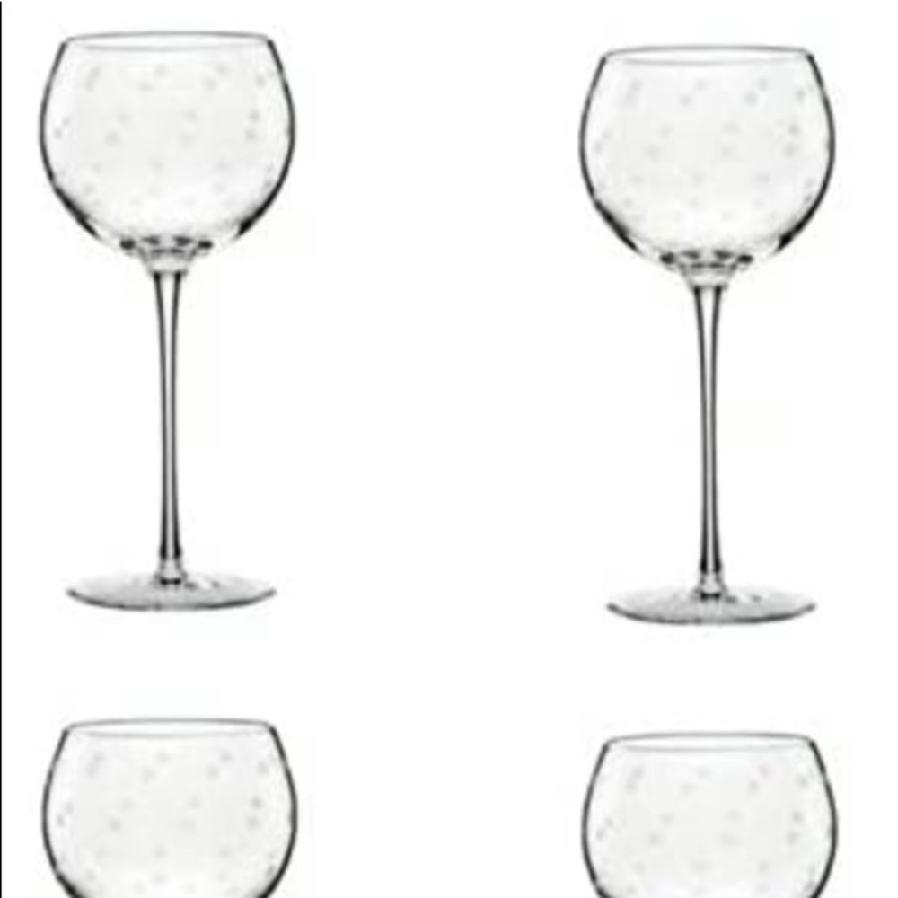 Kate Spade DOT Balloon Wine SET/4 Glasses Lenox